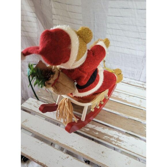 Rocking horse bear animated Xmas home decor singin - Picture 5 of 8